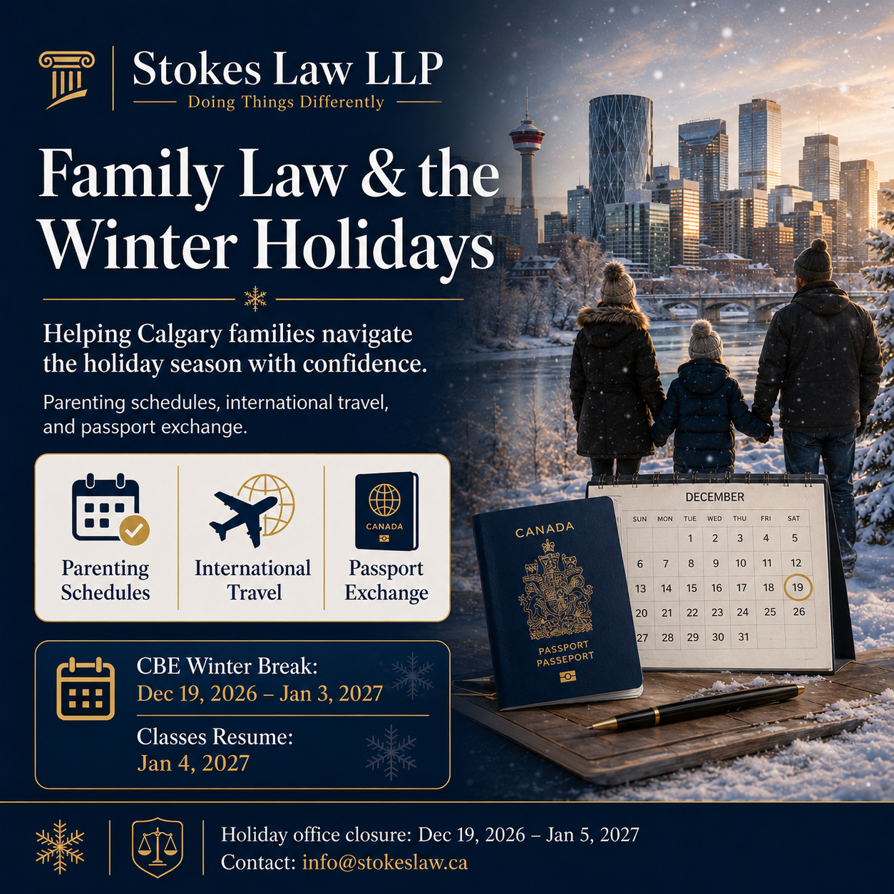 Family Law and the Winter Holidays — Stokes Law LLP